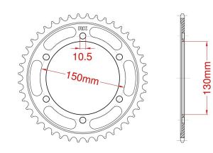 Couronne acier C45 haute résistance 42 dents