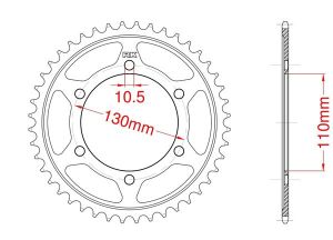 Couronne acier 44 dents