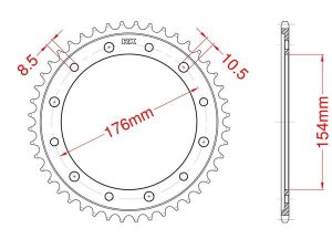 Couronne acier 44 dents