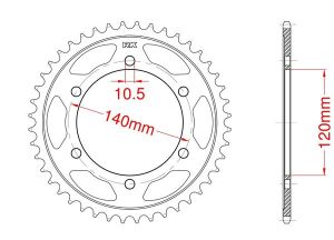 Couronne acier C45 haute résistance 38 dents