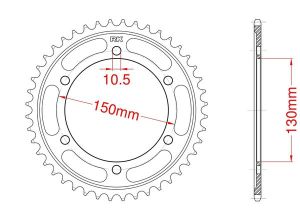 Couronne acier C45 haute résistance 43 dents