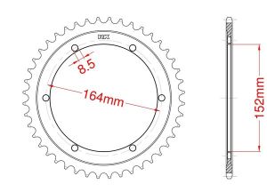 Couronne acier C45 haute résistance 42 dents