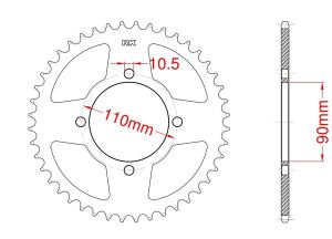 Couronne acier C45 haute résistance 38 dents