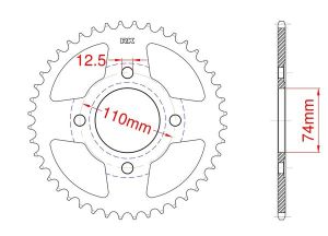 Couronne acier C45 haute résistance 36 dents