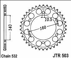 Couronne acier C45 haute résistance 45 dents