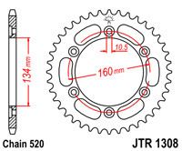 Couronne acier C45 haute résistance 42 dents