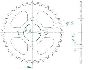 Couronne acier 34 dents