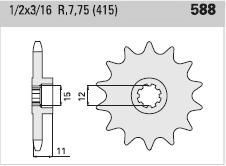 Pignon avant 12 dents