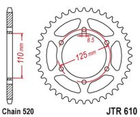 Steel rear sprocket 51 teeth