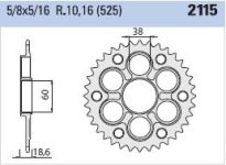 Steel rear sprocket 38 teeth