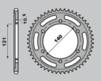 Steel rear sprocket 42 teeth