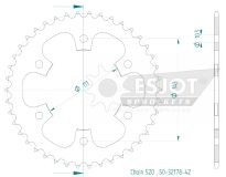 Steel rear sprocket 42 teeth