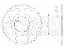 Steel rear sprocket 38 teeth