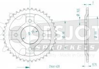 Steel rear sprocket 42 teeth