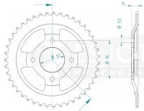 Steel rear sprocket 43 teeth