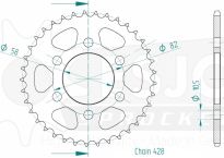 Steel rear sprocket 37 teeth