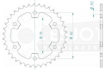 Steel rear sprocket 38 teeth