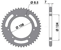 Steel rear sprocket 46 teeth