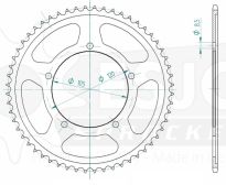 Steel rear sprocket 62 teeth