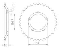 Steel rear sprocket 55 teeth