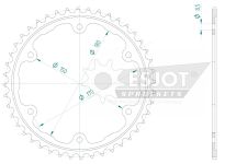 Steel rear sprocket 44 teeth