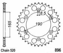 Aluminium rear sprocket 50 teeth