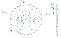 Steel rear sprocket 28 teeth