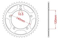 Steel rear sprocket 43 teeth