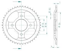 Steel rear sprocket 46 teeth