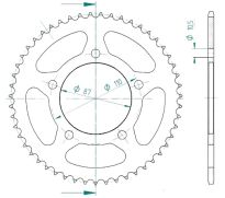 Steel rear sprocket 51 teeth