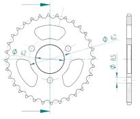 Steel rear sprocket 32 teeth