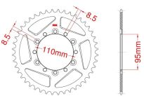 Aluminium rear sprocket 42 teeth