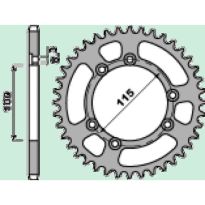 Aluminium rear sprocket 39 teeth