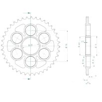 Steel rear sprocket 40 teeth