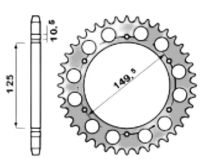 Steel rear sprocket 46 teeth