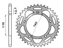 Aluminium rear sprocket 45 teeth