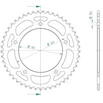 Steel rear sprocket 49 teeth