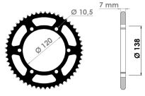 Steel rear sprocket 55 teeth