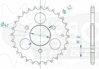 Steel rear sprocket 35 teeth