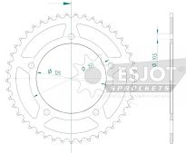 Steel rear sprocket 45 teeth