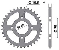 Steel rear sprocket 35 teeth