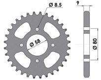 Steel rear sprocket 32 teeth