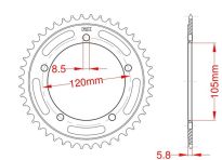 Steel rear sprocket 45 teeth