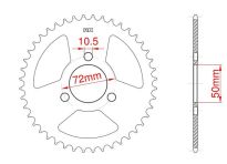 Steel rear sprocket 45 teeth