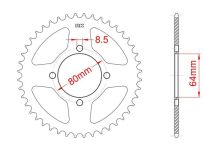 Aluminium rear sprocket 37 teeth