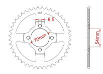 Steel rear sprocket 39 teeth