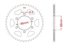 Steel rear sprocket 36 teeth