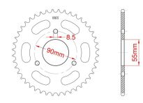 Steel rear sprocket 46 teeth