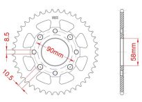 Steel rear sprocket 44 teeth