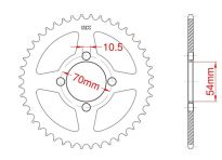 Steel rear sprocket 42 teeth